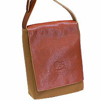 【イルビゾンテ / IL BISONTEショルダーバッグ】レザーフラップスクエアキャンバスショルダー[5432306720]【送料無料】