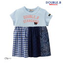 【30%OFFセール】ダブルB ミキハウス Double B by MIKIHOUSEパッチワーク風半袖Tシャツ【日本製) 【キッズ】
