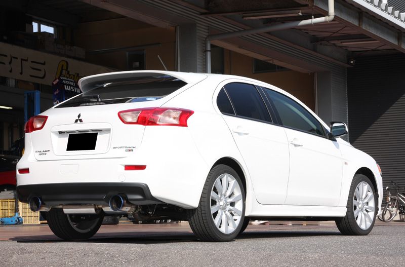 GP SPORTS EXAS EVO Tune マフラー ギャランフォルティススポーツバック ラリーアート CX4A　『触媒後交換タイプ』『JASMA認定 車検対応』『車高短対応』　オールステンレス＆チタンスライドテール◆ジーピースポーツ エグザス エボチューンGPスポーツ