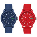 【ペア収納ケースつき】LACOSTE ラコステ 腕時計 ペアウォッチ 同じサイズセット ユニセックス 男女兼用 ペアルック L.12.12 ネイビー レッド ラバー 20109872010988ペアセット カップル 誕生日 お祝い ギフト お洒落