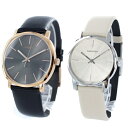 CALVIN KLEIN カルバンクライン CK 時計 メンズ レディース ペアウォッチ スイス製 腕時計 Posh ポッシュ 40mm 30mm ブラック×ベージュ レザー K8Q316C3K2G231XH クリスマス プレゼント