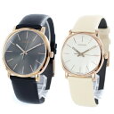 CALVIN KLEIN カルバンクライン CK 時計 メンズ レディース ペアウォッチ スイス製 腕時計 Posh ポッシュ 40mm 32mm ブラック×ベージュ レザー K8Q316C3K8Q336X2 ビジネス 男女 ペアセット カップル 時計 誕生日 お祝い ギフト クリスマス プレゼント