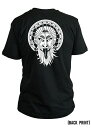 ボーンシナー ホイール デザイン 半袖 Tシャツ ブラック メンズ BORN SINNER カウンタカルチャーロゴ USAハンドプリントコットン