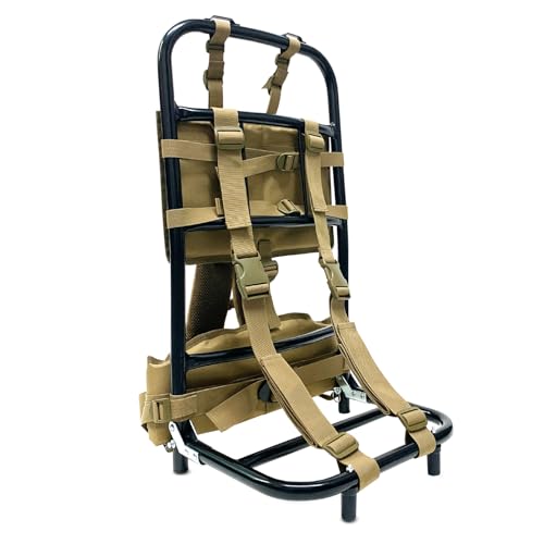 【送料無料】[PAKESI] キャリー 背負子 登山用 アルミ合金 ポータブル 折りたたみ式 耐荷重60KG 頑丈 バックパック外枠 釣り/キャンプ/アウトドア ブランク 37*25*73cm