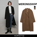 MERONGSHOP(メロンショップ)クラシックロングコート【10/12up_wo】【送料無料】韓国 韓国ファッション アウター コート 秋 冬 ロングコート 大きいサイズ 体型カバー ポケット 外套 トレンチコート レディース ファッション【あす楽】※メール便不可