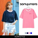 SONYUNARA(ソニョナラ)キャンディ配色Tシャツ【5/23up_mo】【メール便120円】韓国 韓国ファッション Tシャツ 無地 カラーブロック ボックスT 半袖 クルーネック 胸ポケット 夏 レディース ファッション【5】