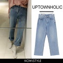 UPTOWNHOLIC(アップタウンホリック)ヴィンテージワイドデニム【2/4up_mo】【送料無料】韓国 韓国ファッション デニム パンツ ボトムス ジーパン ジーンズ ウォッシュ加工 ヴィンテージレディース ファッション【5】※メール便不可