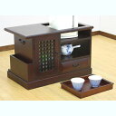 【送料無料】桐ポットワゴン(トレー付き)【代引き不可・北海道・沖縄・離島送料別途】a1b