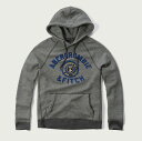 ◆【期間限定値下げ中】【送料無料】【新品】アバクロ【Mensメンズ】ラグランプルオーバーパーカー/ Dark Heather Grey【Applique Logo Contrast Hoodie】【Abercrombie&Fitch】【本物保証】