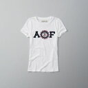 ◆【送料無料】【新品】アバクロ【Womens】ロゴ刺繍Tシャツ/White【Logo Graphic Tee】【Abercrombie&Fitch】【本物保証】【レディース】