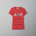 ◆【送料無料】【新品】アバクロ【Womens】ロゴ刺繍Tシャツ/Red【Logo Graphic Tee】【Abercrombie&Fitch】【本物保証】【レディース】