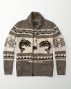 ◆【期間限定値下げ中】【送料無料】【新品】アバクロ【Mensメンズ】カウチンセーター/Oatmeal Pattern【Trout Knit Cardigan】【Abercrombie&Fitch】【本物保証】