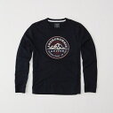 ◆【送料無料】【新品】アバクロ【Mensメンズ】アップリケ長袖Tシャツ(ロンT)/Navy【Logo Long-Sleeve Tee】【Abercrombie&Fitch】【本物保証】