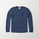 ◆【期間限定値下げ中】【送料無料】【新品】アバクロ【Mensメンズ】グラフィック長袖Tシャツ(ロンT)/Blue【Long-Sleeve Graphic Tee】【Abercrombie&Fitch】【本物保証】