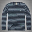 ◆【送料無料】【新品】アバクロ【Mensメンズ】ボーダークルーネック長袖Tシャツ(ロンT)/Navy Stripe【Striped Icon Long-Sleeve Tee】【Abercrombie&Fitch】【本物保証】