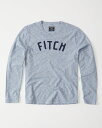 ◆【送料無料】【新品】アバクロ【Mensメンズ】アップリケグラフィック長袖Tシャツ(ロンT)/Light Blue【Long-Sleeve Applique Graphic Tee】【Abercrombie&Fitch】【本物保証】