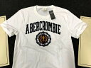 ◆【期間限定値下げ中】【送料無料】【新品】アバクロ【Mensメンズ】アップリケTシャツ(半袖)/White-Crest【Applique Logo Graphic Tee】【Graphic Tees】【Abercrombie&Fitch】【本物保証】