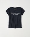 【送料無料】【新品】アバクロ【Womens】ロゴ刺繍Tシャツ/Navy【Graphic Slub Tee】【Abercrombie&Fitch】【本物保証】【レディース】