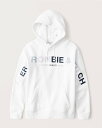 Abercrombie&Fitch (アバクロンビー&フィッチ)ロゴ プリントプルオーバーパーカー(フーディー)(Logo Hoodie) メンズ(White) 新品 (softAF)