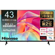 【送料無料】 <strong>Hisense</strong> 43V型 4Kチューナー内蔵 液晶テレビ <strong>43E6K</strong> ハイセンス 43型地上 BS 110度CSデジタル4Kチューナー内蔵 LED液晶テレビ HDD録画対応