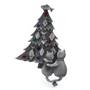 ショッピングクリスマスツリー ピンズ ピン バッジ ブローチ ( 銀 シルバー) ネコ ねこ 猫 と 魚 サカナ クリスマス ツリー 送料無料