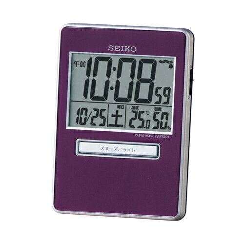 セイコー　SEIKO　目覚まし時計　置き時計　SQ699R　トラベラ　携帯用　電波修正　デジタル　カレンダー　温度計　湿度計　  