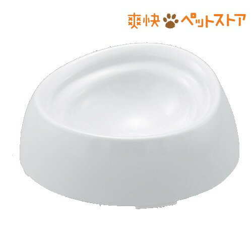 【ラクーポンで割引】犬用食べやすい食器 浅型 ホワイト(Sサイズ)[犬 食器]