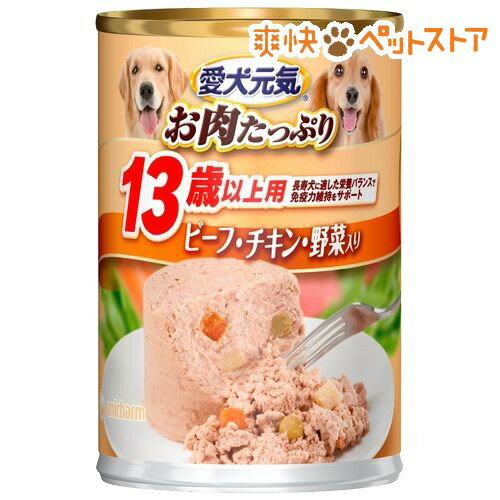 愛犬元気 13歳からの愛犬用 ビーフ＆チキン・野菜(375g)【愛犬元気】[ドッグフード ウェット]