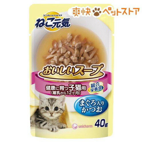 ねこ元気 おいしいスープ 健康に育つ子猫用 まぐろ入りかつお(40g)【ねこ元気】[キャットフード ウェット]