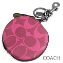 無料母の日ラッピング! コーチ COACH 小銭入れ レディース バッグチャーム キーホルダー コインケース キーリング シグネチャー 円形 丸型 【送料無料(ネコポス メール便)】 ブランド コーチ正規品販売店 直営アウトレット店より直輸入