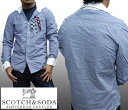 スコッチ&ソーダ スコッチアンドソーダ scotch&soda メンズ 長袖 シャツ ピンチェック クレリック ブルー ブラック アジャストボタン トップス カジュアル サーフ セレブ ストリート ヨーロピアン ヴィンテージ Safari サファリ スタイル 掲載 ブランド 149