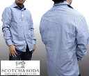 スコッチ&ソーダ スコッチアンドソーダ scotch&soda メンズ 長袖 シャツ ピンチェック ネイビー ホワイト ダブルカフス トップス カジュアル サーフ セレブ ストリート ヨーロピアン ヴィンテージ Safari サファリ スタイル 掲載 ブランド 154