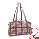 【中古】 プラダ ショルダーバッグ レディース パープル系 ブラウン 紫系 茶色 ナイロン レザー 肩掛け チェック