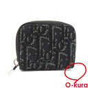 【中古】 クリスチャンディオール コインケース レディース ネイビー キャンバス S-220429-18 小銭入れ トロッター オブリーク
