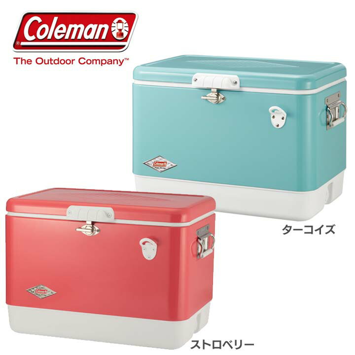 【クーラーボックス】【B】Coleman（コールマン）54QT60TH アニバーサリースチールベルトクーラー【60thアニバーサリー 保冷 BBQ レジャー ピクニック】201925 3000004166・3000003739 ストロベリー・ターコイズ おしゃれ