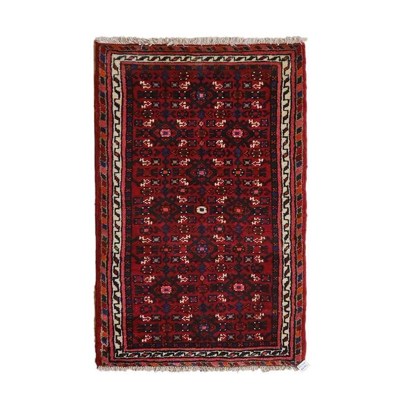 トライバルラグ／イラン・コリアイ族／2000年代／95×61cm 手織り ウール モダン クラシック 玄関マット エントランスマット 寝室 和室 床暖房 ホットカーペット対応 じゅうたん ラグ(品番:FS-22159)