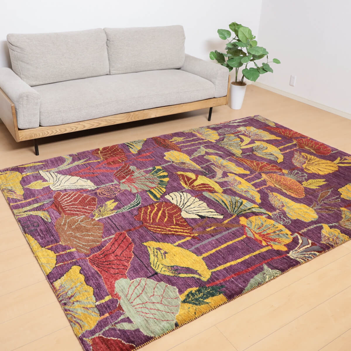 ギャッベ イラン製 リビングサイズ 247×173cm 手織り 天然 ウール100% 長方形 草木染 おしゃれ かわいい モダン ナチュラル 北欧 ラグ 絨毯 マット ラグマット ギャベ 床暖房対応 ホットカーペット対応 （HL-12063）