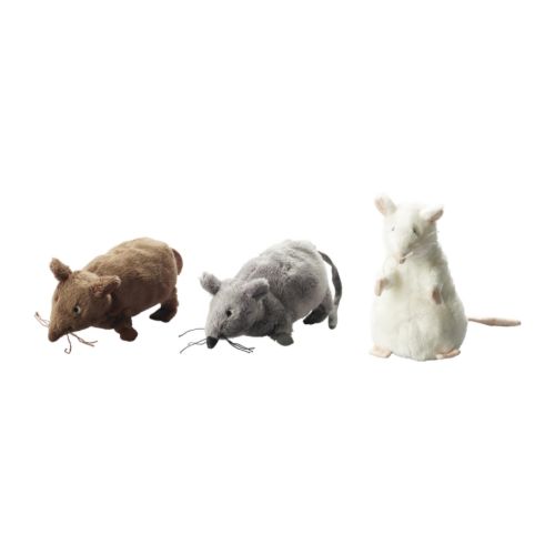 IKEA GOSIG MUS イケア ソフトトイ, ぬいぐるみ ネズミ マウス グレー 一匹ずつ 001.693.48