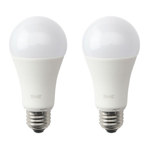 イケア IKEA RYET LED電球 E26 1000ルーメン 球形 オパールホワイト 2ピース 203.062.88 【メール便不可】
