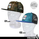 店内全品10倍 VOLCOM ボルコム メンズ メッシュキャップ帽子 D5541307 ぼうし 平つば スナップバックキャップ ロゴ柄