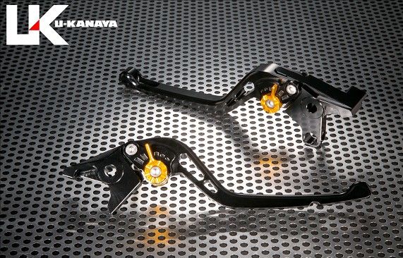 U-KANAYA ユーカナヤ GPタイプ ショートアルミビレットレバーセット 左右セット 車種：HONDA CB1300SF SC54 2021- : CB1300SB SC54 2021- レバーカラー：グリーン アジャスターカラー：チタンカラー HO009-084-0607-06