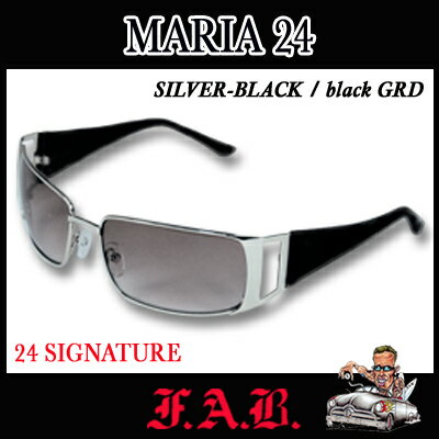 【送料無料】FAB ファブ サングラス MARIA 24(SILVER-BLACK/black GRD) 24 SIGNATURE 黒 カリフォルニア発 ハードコア　サーフブランド