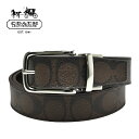 コーチ メンズ ベルト COACH MENS シグネチャー リバーシブル 本革 レザー 茶 ブラウン【F63937 SMABR】【アウトレット】【送料無料】