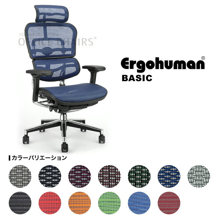 最新型【即納】[Ergohuman]エルゴヒューマン ベーシック（完成品）ハイブリッド（EH-HAM）【肘付・ヘッドレスト有】【送料無料】【EGP】【完成品お届け（組立て済）不要チェアを無料引取】【エルゴヒューマンチェア】【SBZcou1208】≪期間限定ポイント10倍！≫不要チェア・梱包材を無料で返送可能(エルゴヒューマン)新機軸ハイブリッドレバー搭載機