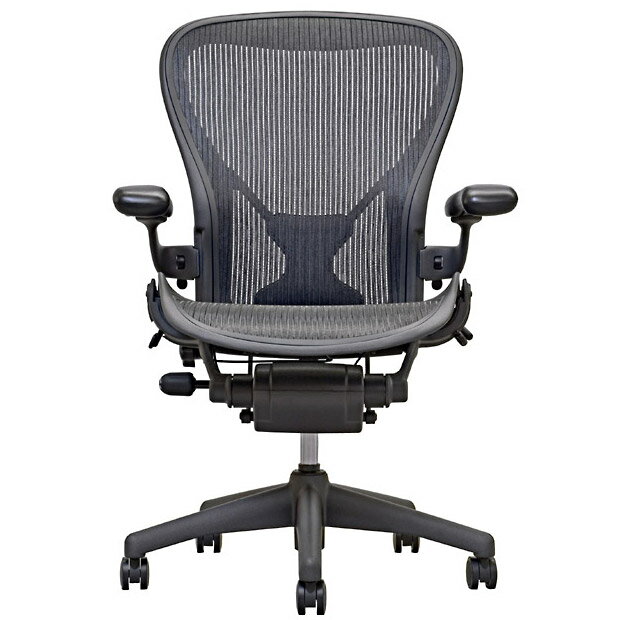 [HermanMiller]アーロンチェア　B size（AE113AWB-PJG1BBBK3D01）【Aeron Chairs】【グラファイトカラーベース】【ミディアムサイズ】【ポスチャーフィットフル装備】ハーマンミラー【送料無料】【02P04feb11】【smtb-F】