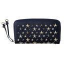 ジミーチュウ 財布 長財布 メンズ レディース ネイビー JIMMY CHOO FILIPA LTR NAVY/METALLIC MIX 誕生日 ブランド かっこいい プレゼントにも 高級 20代 30代 40代 50代 60代