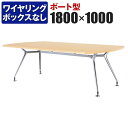 ミーティングテーブル ボート型 スタンダードタイプ 幅1800×奥行1000×高さ720mm CAD-1810B
