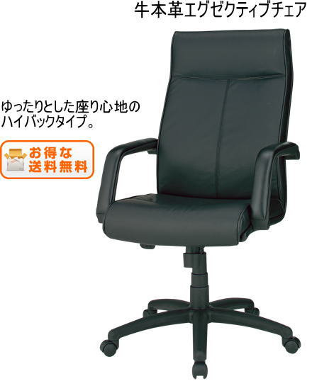 プラスジョインテックス製　C102JA マネージャーチェアチェア[本革ブラック色][ハイバック][固定肘付][ガス圧上下昇降][シンクロロッキング][ナイロンキャスター]役員室、オフィス・SOHO・自宅、医療、福祉施設・病院・公共施設・学校、学習塾向け