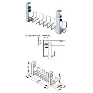 Garage 配線整理 ワイヤーケーブルトレーYY-04DCT銀...:officekagumarche:10001765