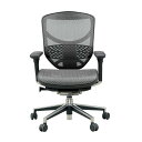 【送料無料】関家具 エルゴヒューマン エンジョイ EJ-LAM ロータイプ ヘッドレスト無し 肘付 エラストメリックメッシュ グレー(KM10) 083001